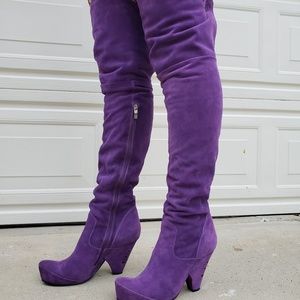 New like suede OTK lined boots shoes heels